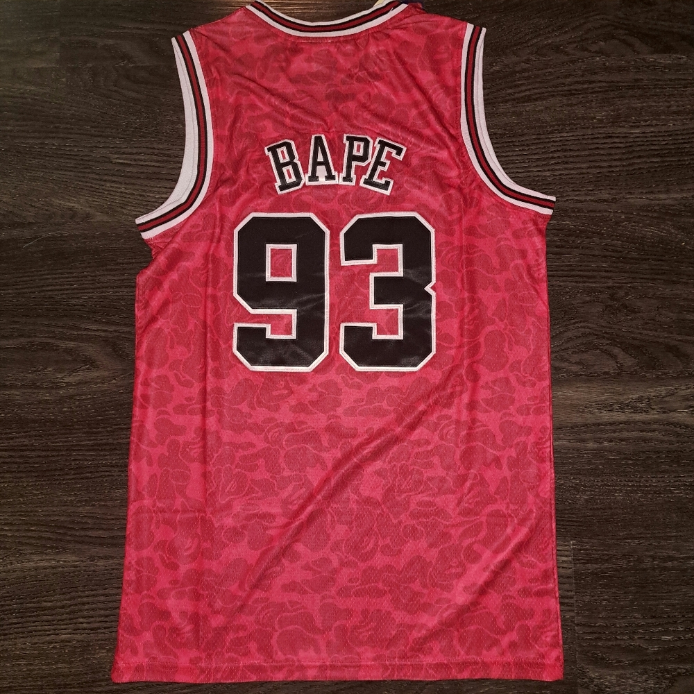 BAPE Chicago Bulls NBA Jersey Mens Basketball red camo - Picture 2 of 4